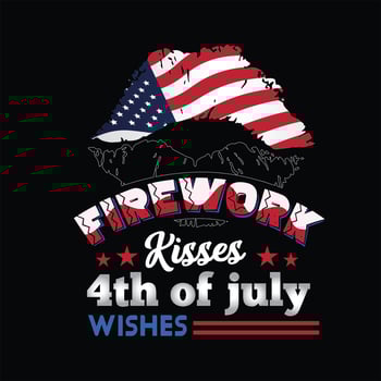 4th July T-shirt Design vector