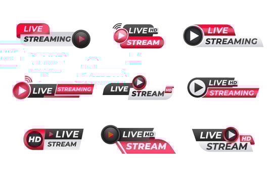 Set of Live Stream Logo vector