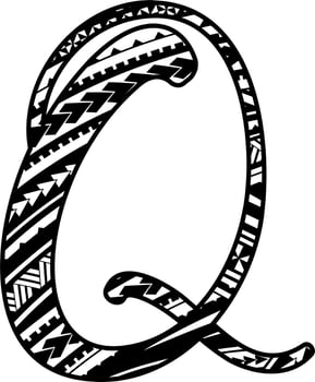 CURSIVE MAORI MANDALA ALPHABET LETTERS vector