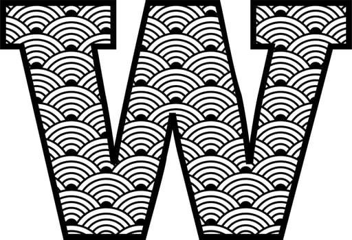japanese Seigaiha monogram letters vector