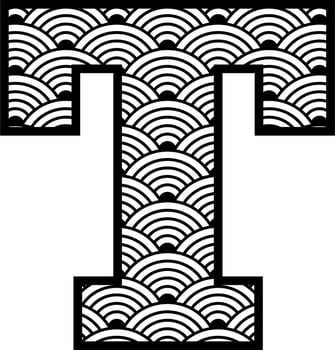 japanese Seigaiha monogram letters vector