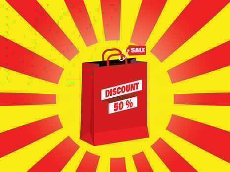 paper bag sale discount promotion vector