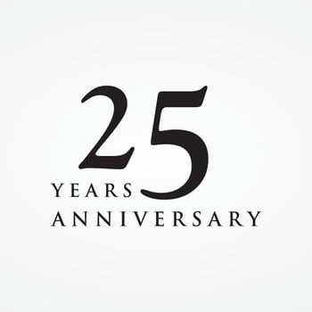 25th Anniversary Celebration Logotype Design.Can be for greeting card, celebration, invitation. vector