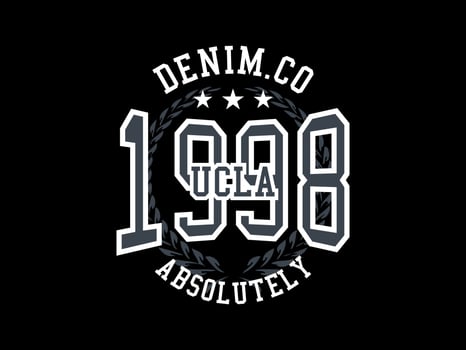 ucla varsity, design t-shirt streetwear clothing, vector typography, perfect for modern apparel