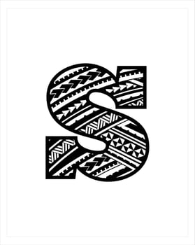 Maori Mandala ENGLISH Alphabet Letters vector