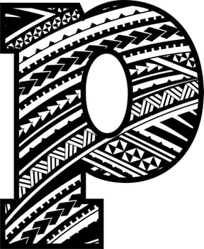 Maori Mandala ENGLISH Alphabet Letters vector