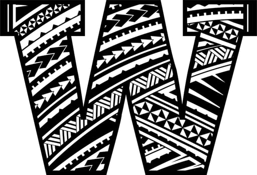 Maori Mandala ENGLISH Alphabet Letters vector