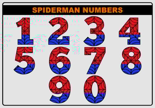 Spider-Man ENGLISH Alphabet Letters vector