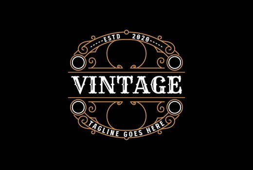 Vintage Retro Ornament Border Frame Royal Badge Emblem Stamp Label Logo Design Vector