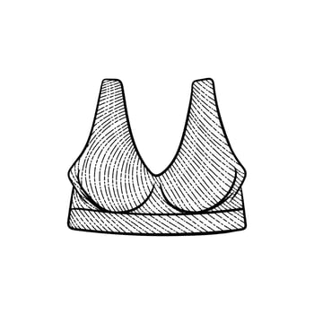 Lady bra lingerie line art creative design vector