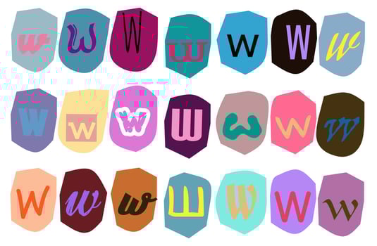 Alphabet w - Ransom note Animation paper cut on green screen vector