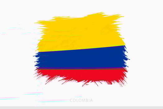 Grunge flag of Colombia, vector abstract grunge brushed flag of Colombia.