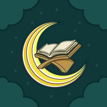cute cartoon mosque vector