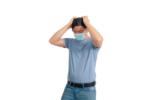 Asian man wearing a mass gesture png