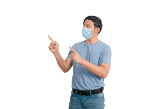 Asian man wearing a mass gesture png