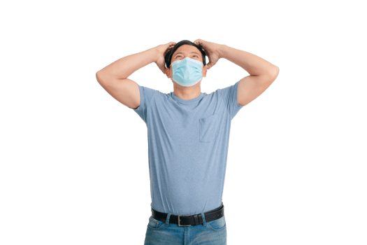 Asian man wearing a mass gesture png