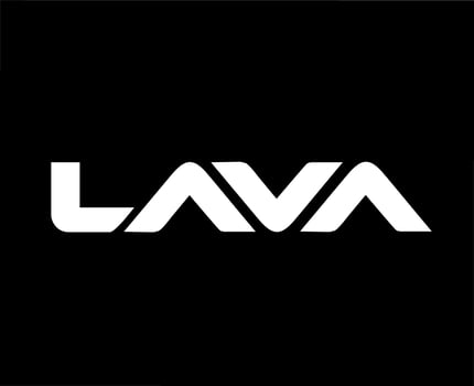 Lava Logo Brand Phone Symbol White Design India Mobile Vector Illustration With Black Background