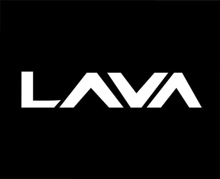Lava Brand Logo Phone Symbol Name White Design India Mobile Vector Illustration With Black Background