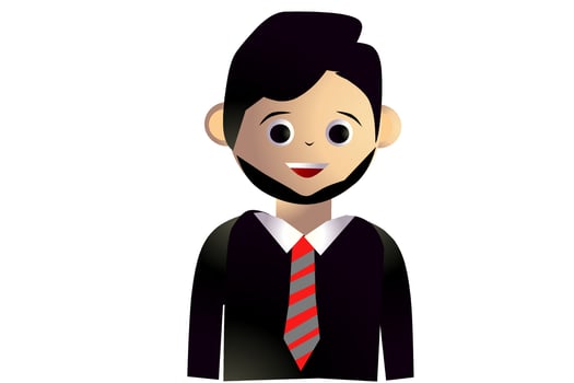 Businessman Avatar With white background elements. Vector illustration.