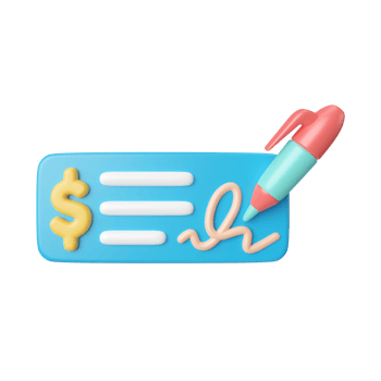 Check Money 3D Illustration Icon png