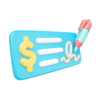 Check Money 3D Illustration Icon png