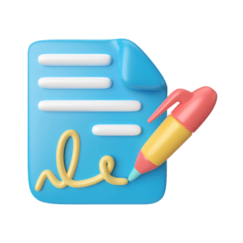 Signature 3D Illustration Icon png
