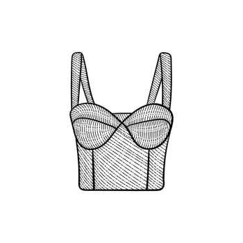 Woman corset beauty lingerie line art design vector