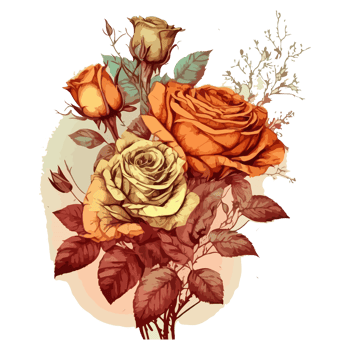 Watercolor painting of a beautiful bouquet of roses png