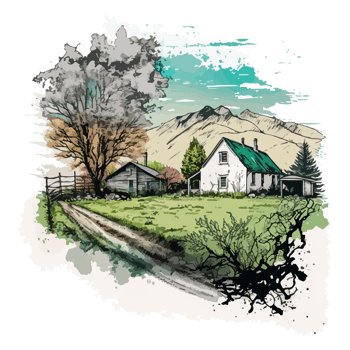 watercolor painting of beautiful panorama png
