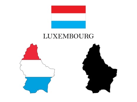 luxembourg flag and map vector