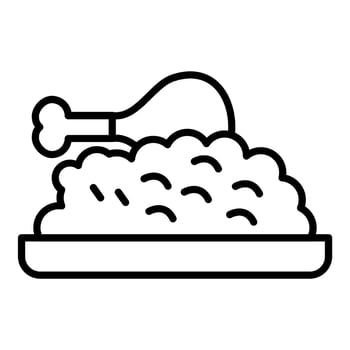 Chicken Rice Icon Style vector