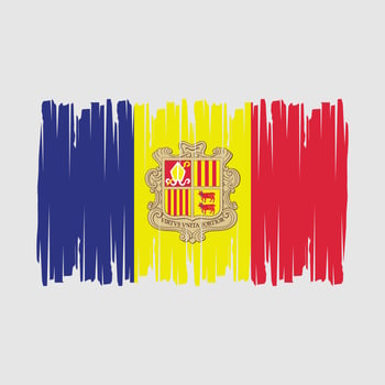 Andorra Flag Brush Vector