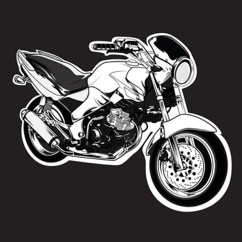 Detailed hand drawn a sport motorbike logo vector