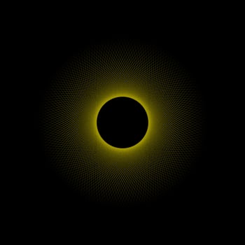 Yellow black hole spirograph vector template