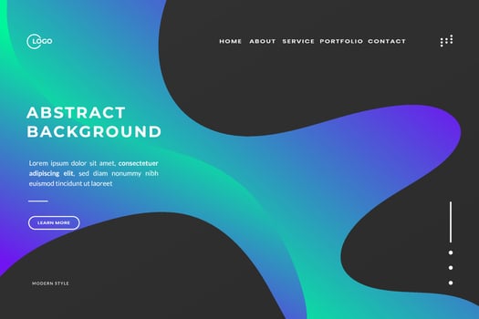 Abstract trendy gradient background for landing pages website. Can be used for posters, placards, brochures, banners, web pages vector