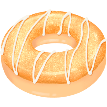 Donut top white glaze illustration png