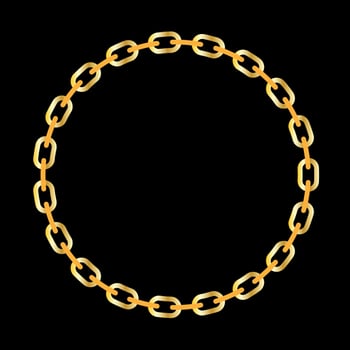 Classic golden chain round frame vector