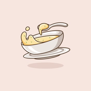 cute cartoon cream soup vector