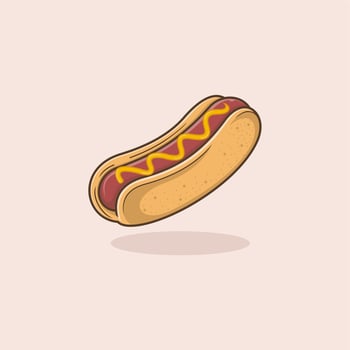 cute cartoon hot dogs vector