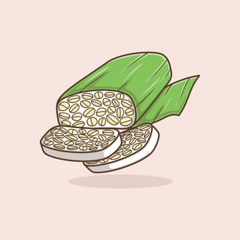 cute cartoon tempeh vector