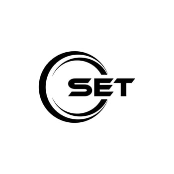 SET letter logo design in illustration. Vector logo, calligraphy designs for logo, Poster, Invitation, etc.