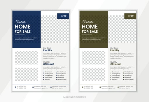 Fantastic Real Estate Flyer Template design.Real estate home sale Flyer template in A4 size. vector