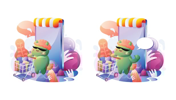 Cute Mascot Shopping With Colorful Shiny Style vector