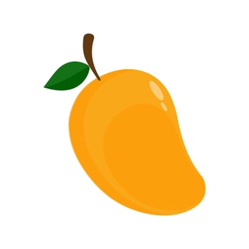 Mango fruit vector icon. Mango in flat style. Vector illustration of tropical fruit
