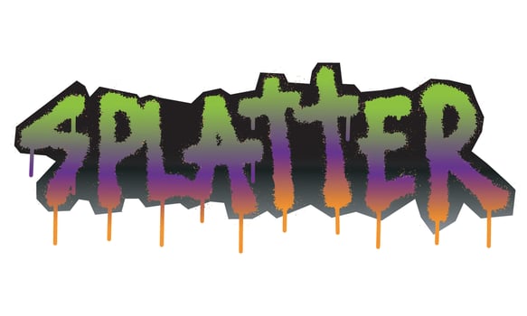 Splatter text with graffiti art design vector