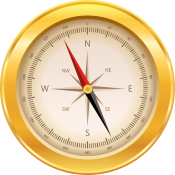 Gold Compass Round Shape png