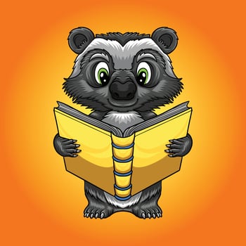 Skunk  Cartoon Reading Book logo vector