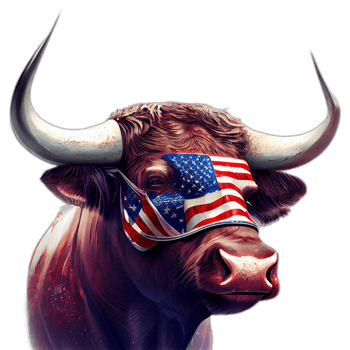 American patriot Bull cow, buffalo, artwork, illustration, vector, graphic. America patriotism art tshirt design, t-shirt, AI Generative png
