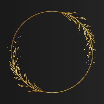 Elegant gold floral border for invitation vector