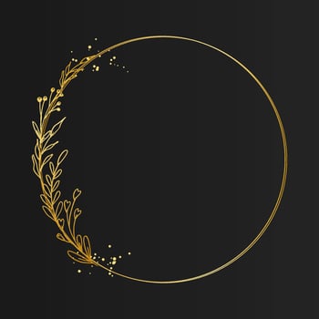 Elegant gold floral border for invitation vector